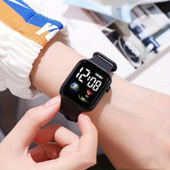 Square Watch Earth LED Student Electronic Watch