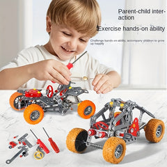 2-in-1 Assembled Cars Set with Spring Loaded Escape Truck & Beach Car
