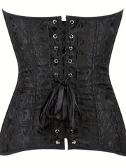Strapless Corset Bustier Lace Up Jacquard Body Shaper Women's Lingerie