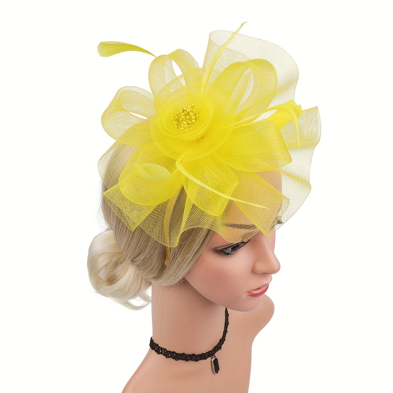 Womens Tea Party Fascinators Hat Faux Feathers Flower Headband
