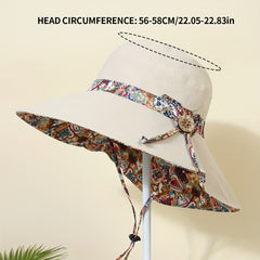 Wide Brim Beach Sun Hat Women Garden Hat Reversible Casual Bucket Hat