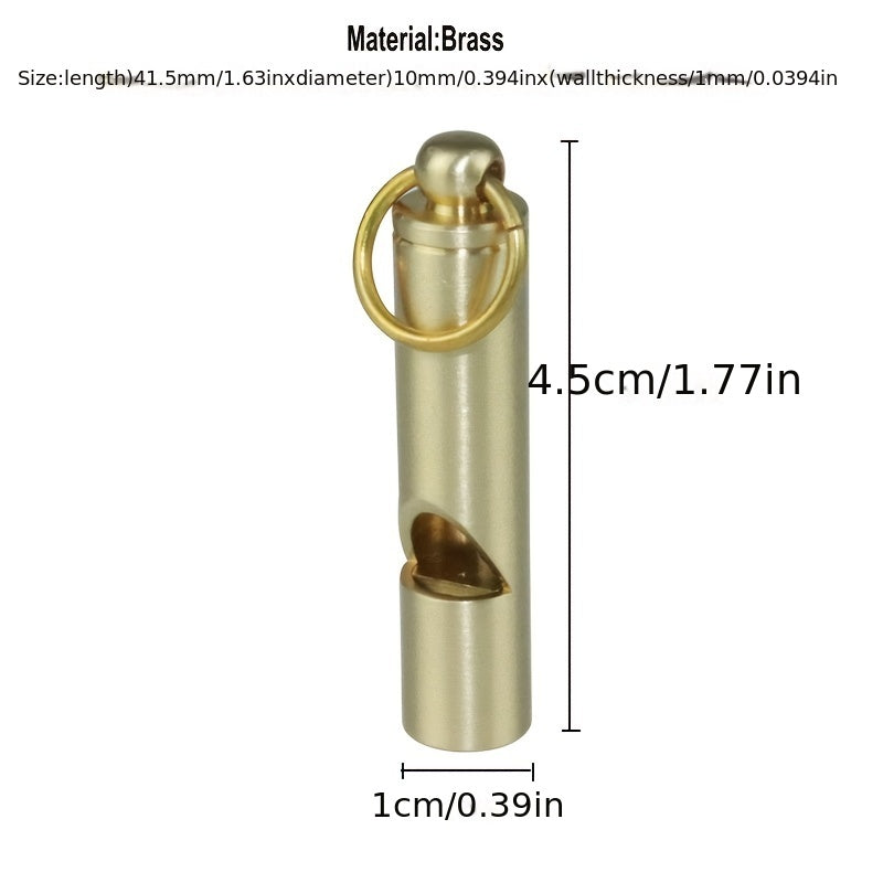 Brass Emergency Survival Whistle Keychain Outdoor Tool