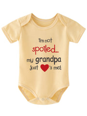 Casual I'm Not Spoiled My Grandpa Just Love Me Onesie for Baby Boys and Girls