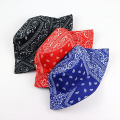 Retro European American Printed Cashew Bucket Hat Outdoor Travel Sun Hat