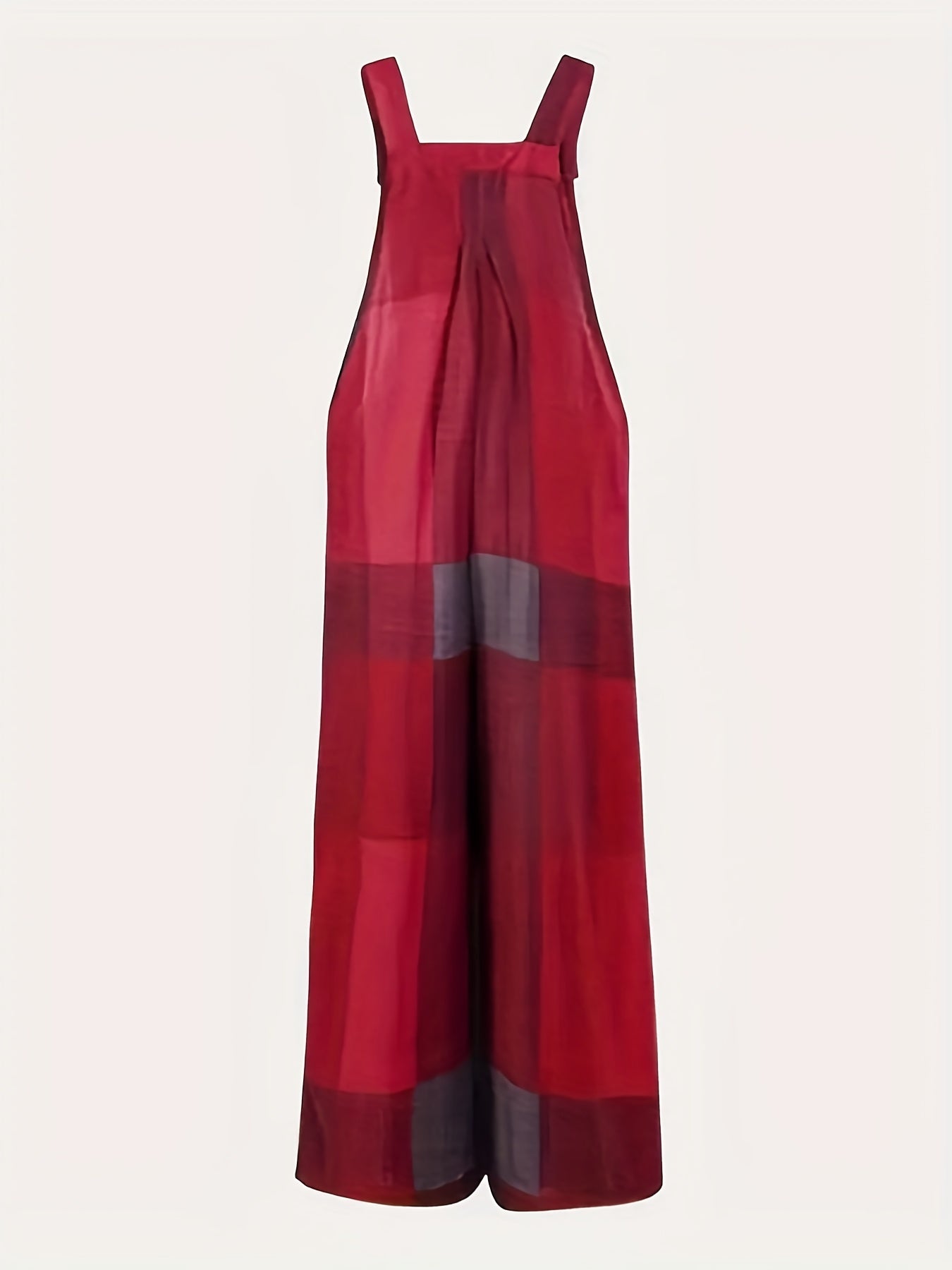 Hippie Patchwork Jumpsuit Casual Squared Neck Long Length One Piece Jumpsuit
