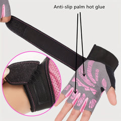 Breathable Half Finger Fitness Gloves with Wrist Support and Anti Slip Silicone