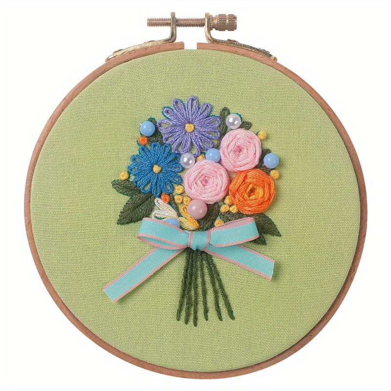 Embroidery Material Bag for Beginners DIY Flower Embroidery