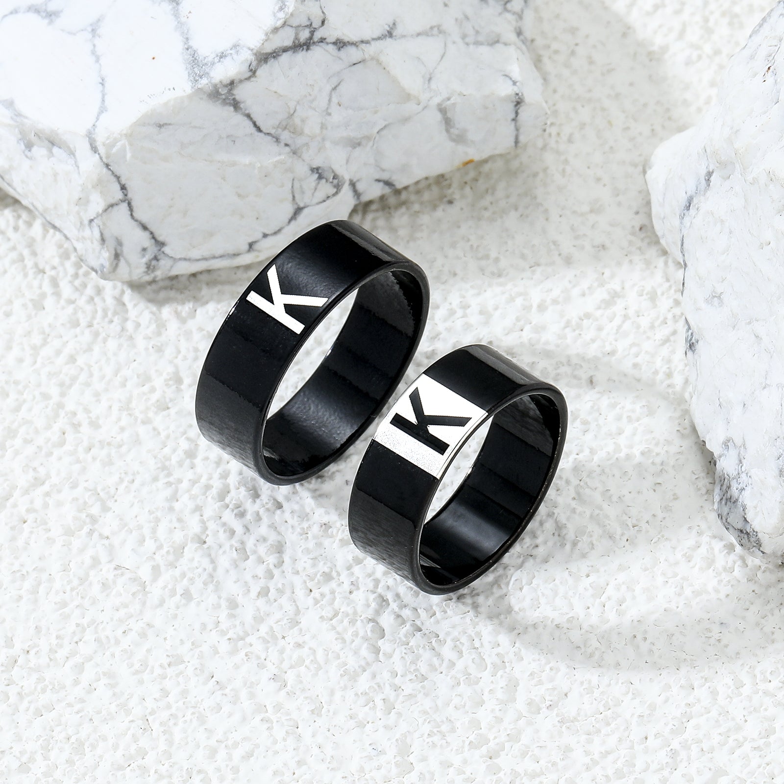 Couple Letter Rings Stainless Steel Punk Accessories Anniversary Gift