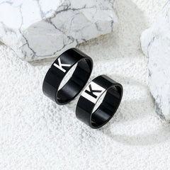 Couple Letter Rings Stainless Steel Punk Accessories Anniversary Gift