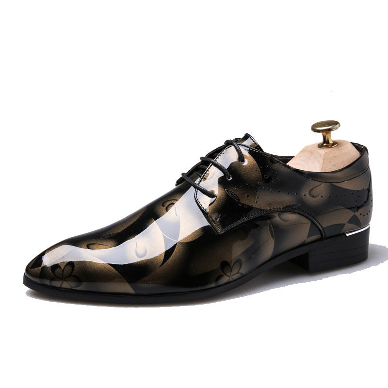 Men Pointed Toe Oxford Shoes Lace Up Dress Shoes For Wedding