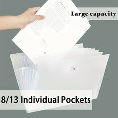 A4 File Folder 13 Pockets Expandable Waterproof Bag
