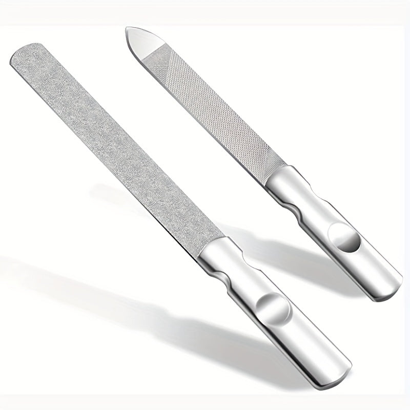 Anti Slip Stainless Steel Nail File with Leather Case