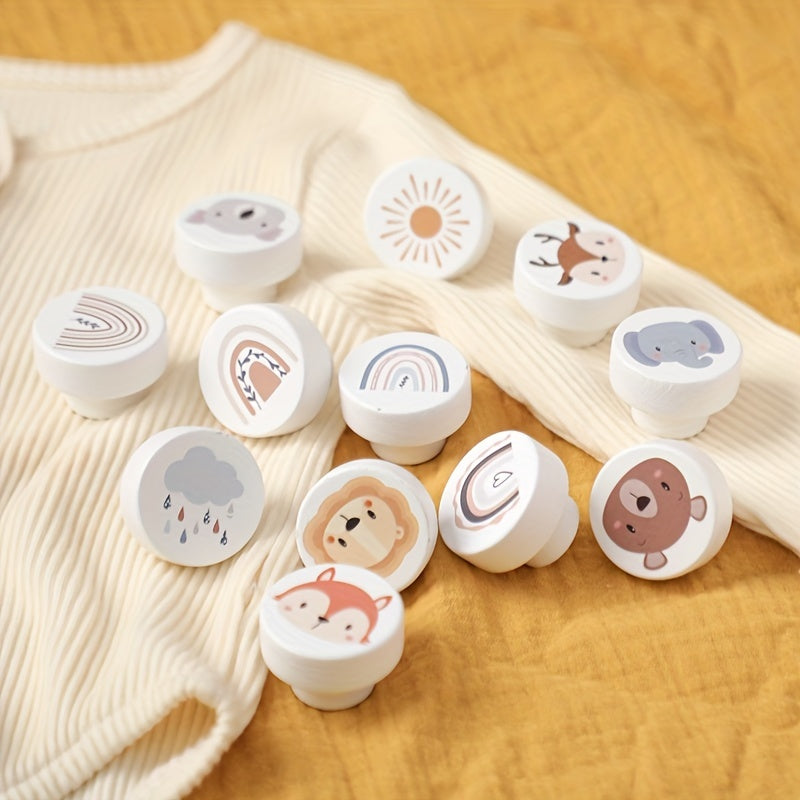 Scandi Kids Rainbow Animal Wooden Drawer Knob