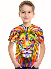 Colorful Lion Graphic T shirt for Boys