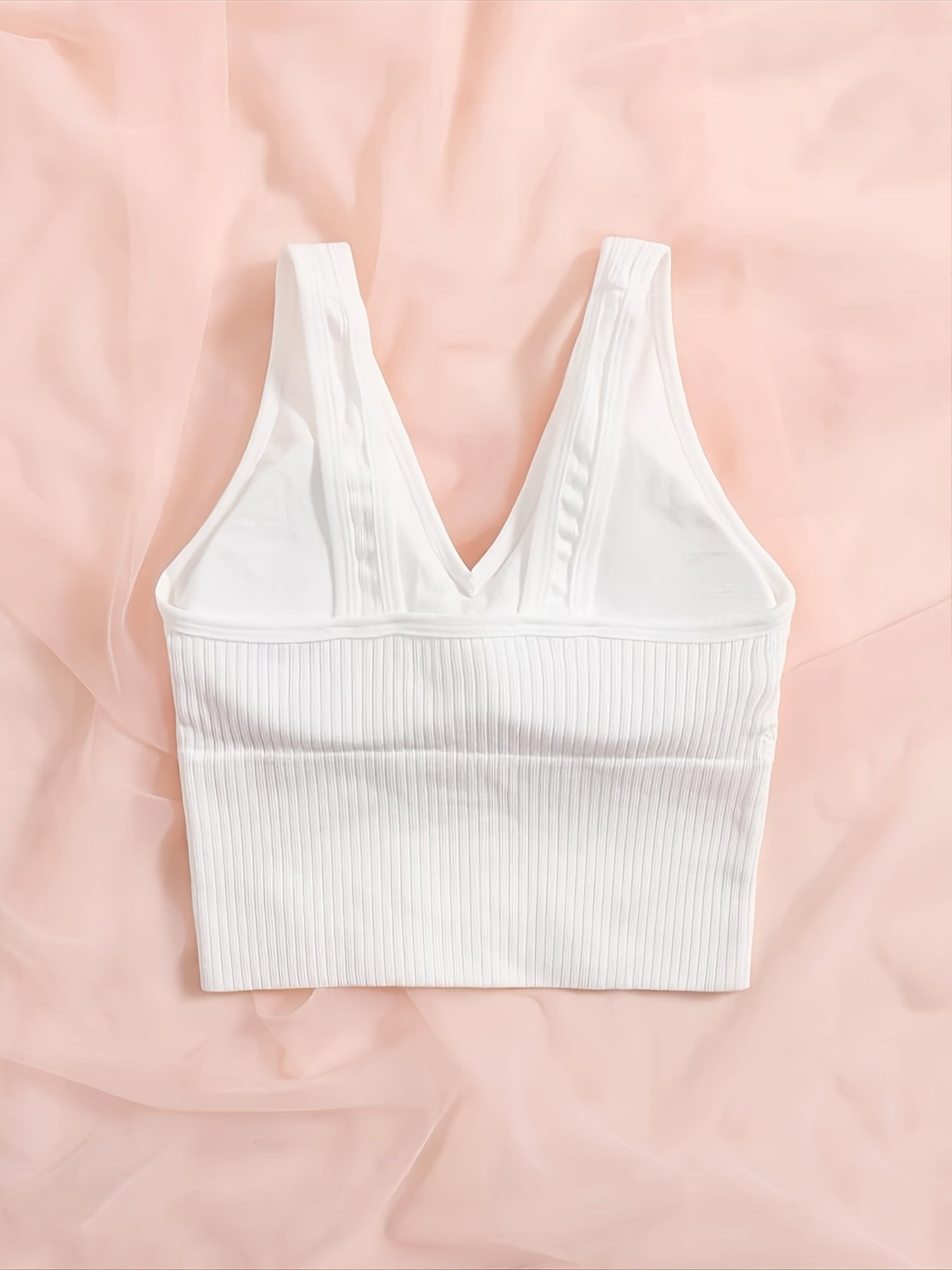 Ribbed Tank Top V Neck Backless Cami Sexy Lingerie Underwear