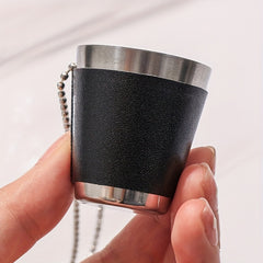 4-Pack 30ML Stainless Steel Cups with Beads Chain - Portable Small Wine Glass