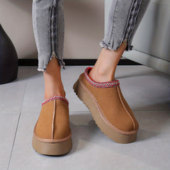 Women's Platform Short Boots Slip On Outdoor Shoes Non Slip Fur Boots