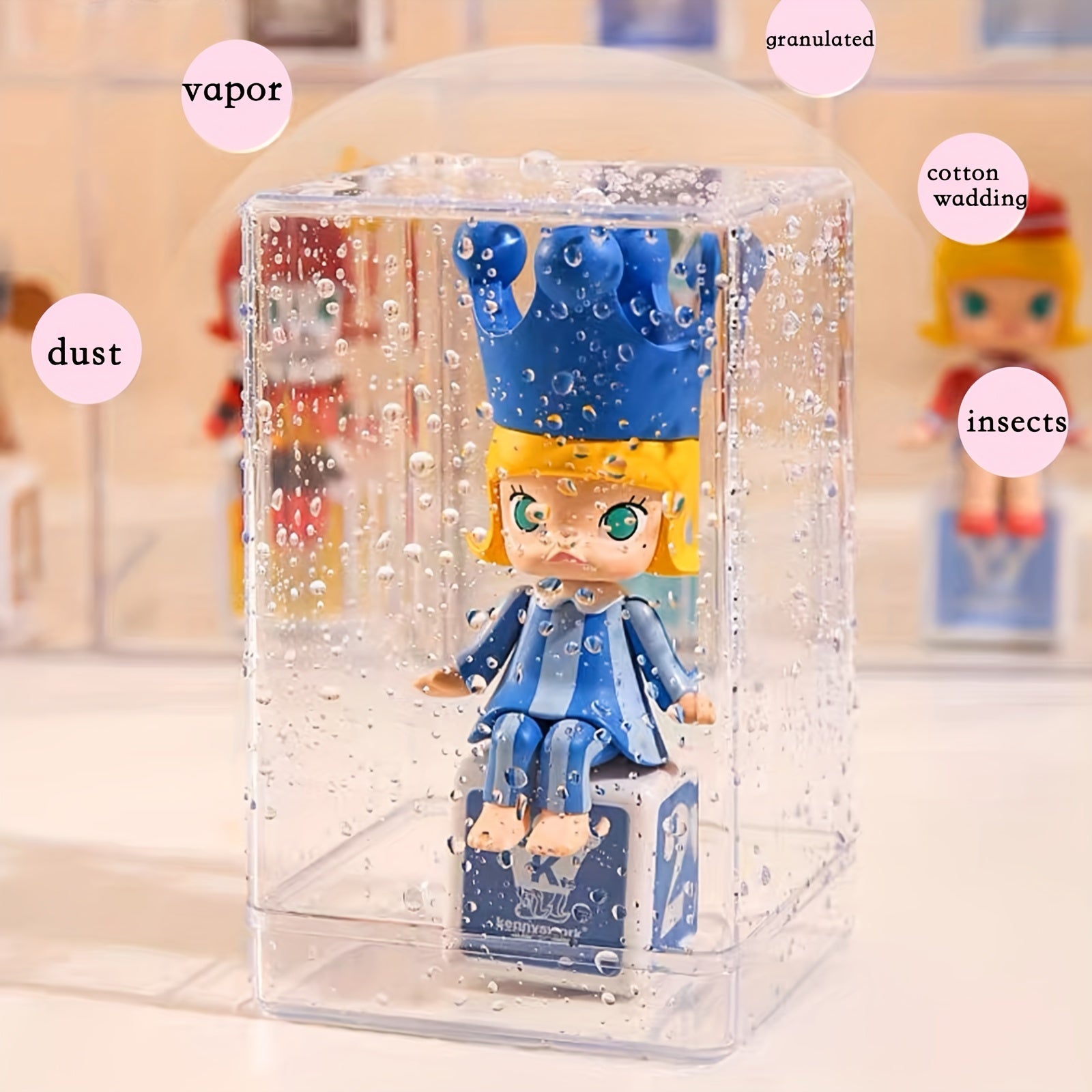 Acrylic Doll Display Box Dustproof Moisture-proof for Figure Collectibles