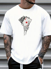 Skeleton Hand Print Men's Graphic Crew Neck T shirt
