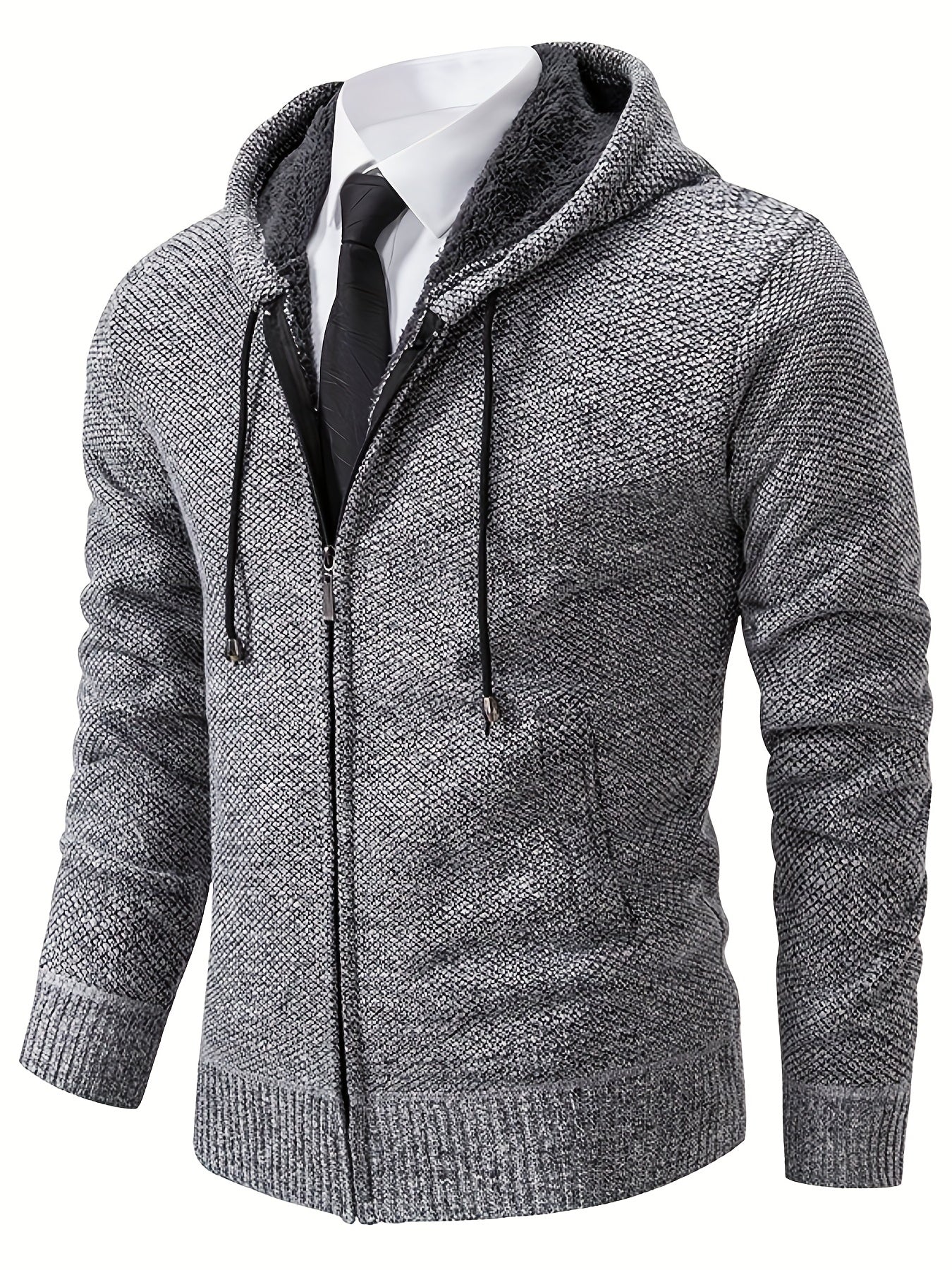 Men's Hooded Knitted Coat Autumn Winter Solid Top