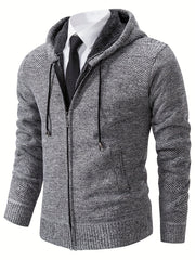 Men's Hooded Knitted Coat Autumn Winter Solid Top