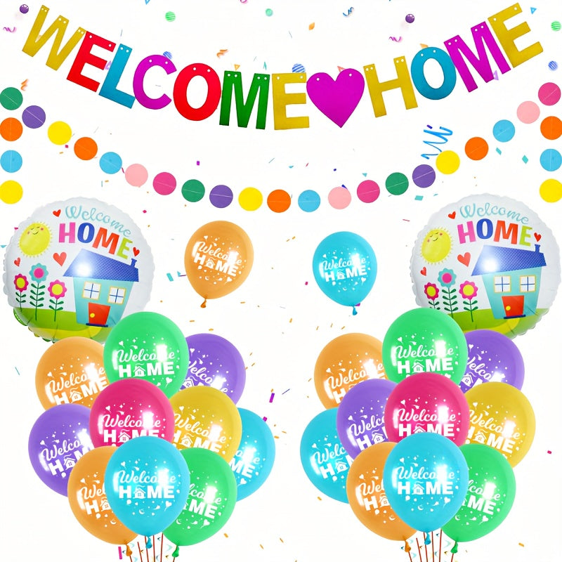 33pcs Welcome Home Party Decorations Glitter Banners Garland Balloons