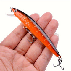10pcs Minnow Fishing Lure with Two Treble Hooks Crankbait for Carp Fishing