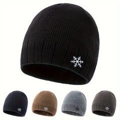 Snowflake Knit Cap Winter Ear Protection Hat Warm Beanie