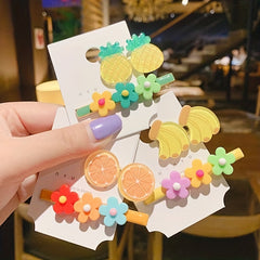 2pcs Fruit Flower Hair Clips Set for Girls