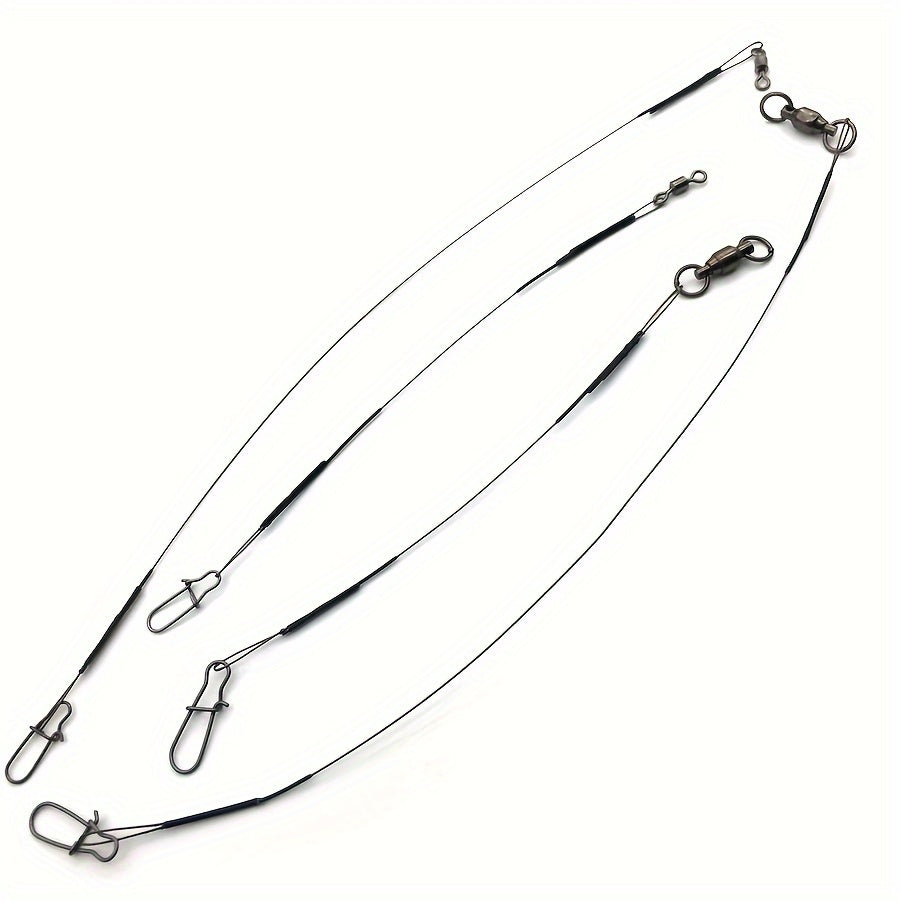 3pcs Sea Fishing Wire Leader with Bearing Swivel Fishing Tackle