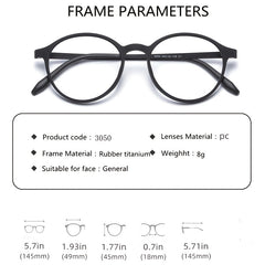 Titanium Alloy Round Optical Glasses Frame Men Women