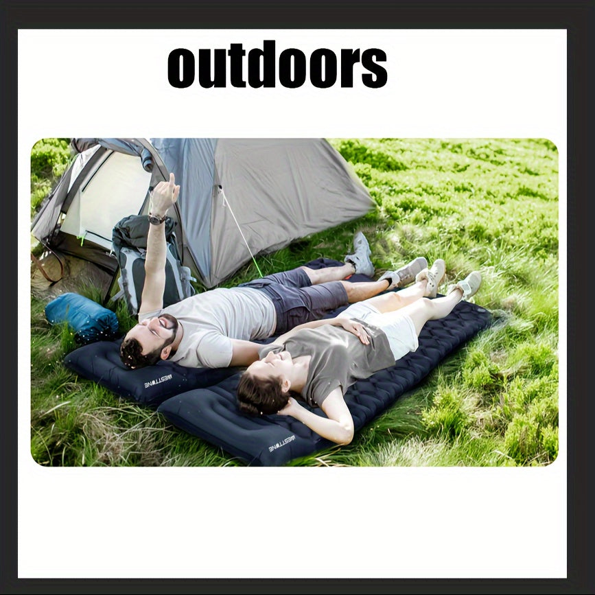 Ultralight Inflatable Sleeping Mat with Built-In Pillow for Outdoor Travel