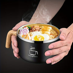 1200ml Stainless Steel Noodle Bowl with Lid & Handle