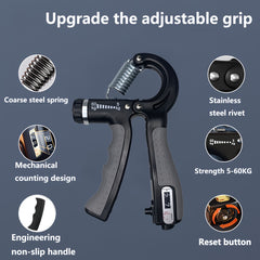 Adjustable Grip Strength Trainer 5-60kg Resistance Non-Slip Finger Strength