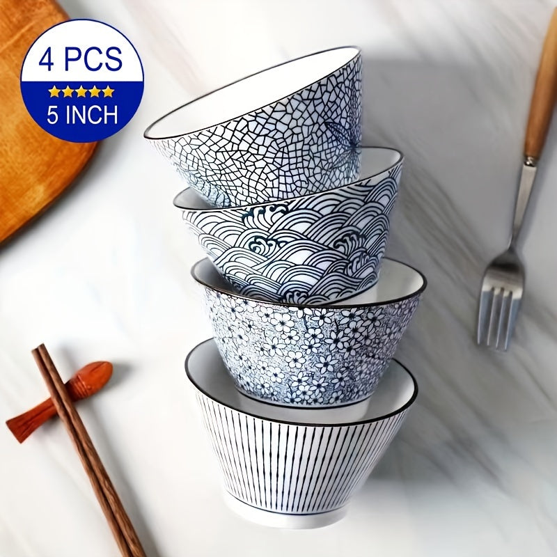 Japanese Style Ceramic Bowl Set for Ramen Noodles and Soup