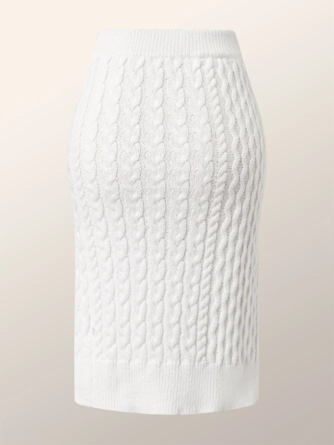 Women's Solid Split Sweater Skirt