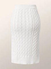 Women's Solid Split Sweater Skirt