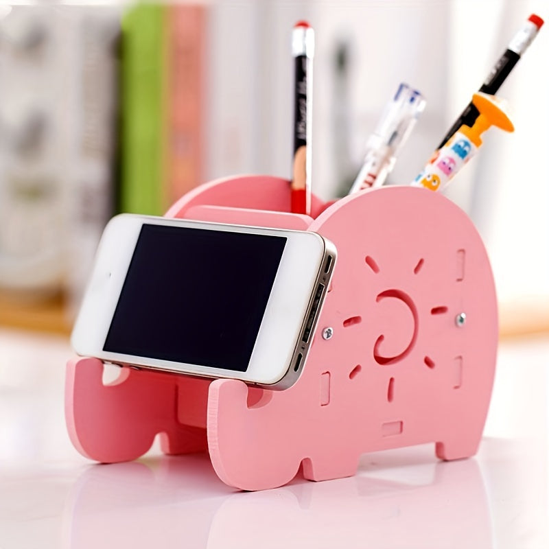 Elephant Pen Holder Cell Phone Holder Storage Bucket
