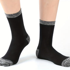 Men's Solid Crew Socks Breathable Comfy Casual Unisex Outdoor Wear
