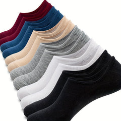 Thin Breathable Casual Socks Anti-slip No Show High Socks with Heel Gripper