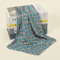 Small Square Scarf Casual Floral Print Headwrap Outdoor Windproof Neck Wrap