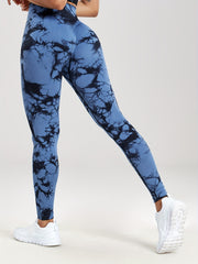 3pcs Tie Dye High Waist Yoga Pants Quick Dry Butt Lifting Leggings