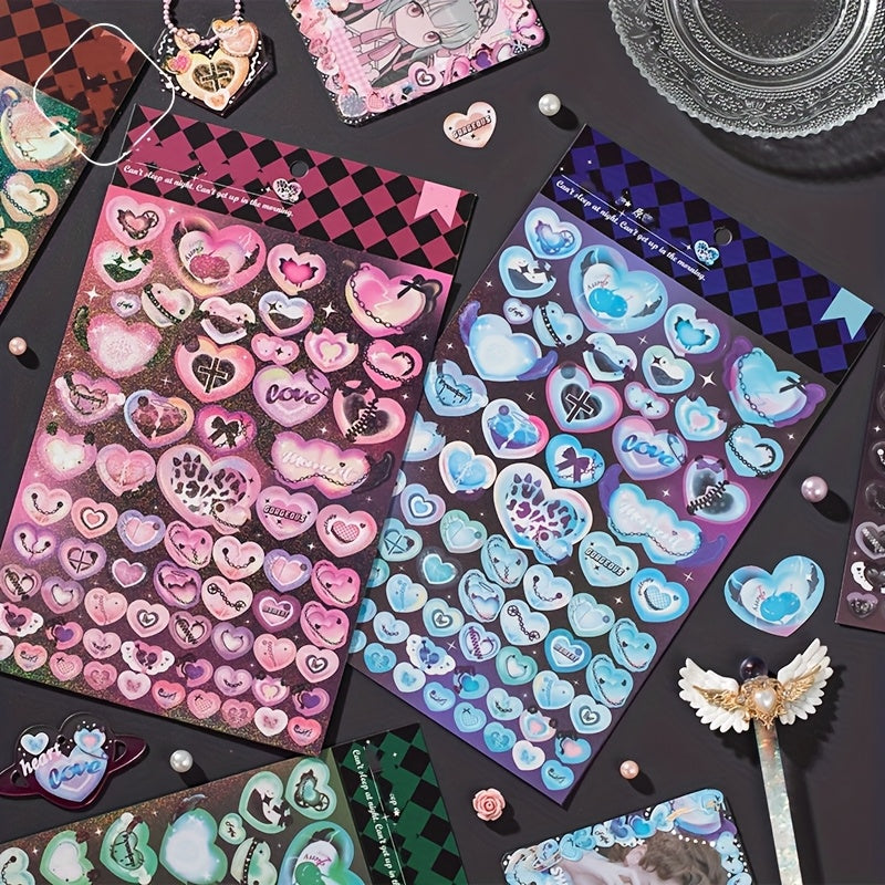 Heart Stickers Self Adhesive Scrapbook Decorations Pastel Love XOXO