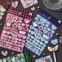 Heart Stickers Self Adhesive Scrapbook Decorations Pastel Love XOXO