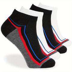4 Pairs Men's Mid Crew Sport Socks Mesh Sweat Absorbing Cotton Blend