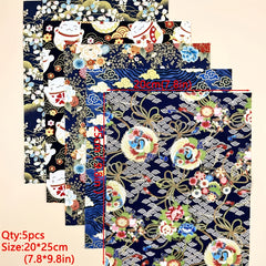5pcs Cotton Fabric Bundles for DIY Patch Sewing
