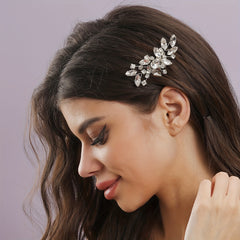 Crystal Bride Wedding Hair Comb with Rhinestone Accents