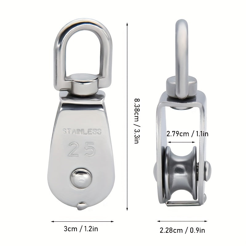 2pcs M15 M25 Steel Wire Rope Pulley Block Hook Single Pulley