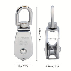 2pcs M15 M25 Steel Wire Rope Pulley Block Hook Single Pulley