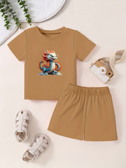 Cartoon Dragon Toddler 2pcs Summer Clothing Set